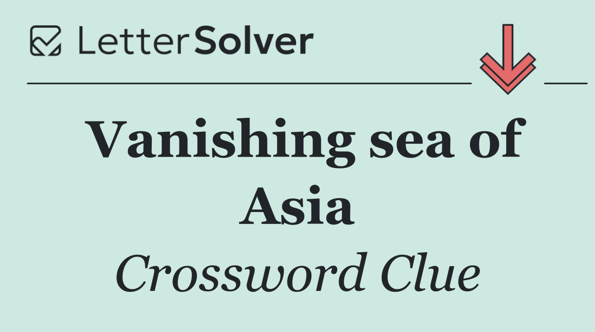 Vanishing sea of Asia