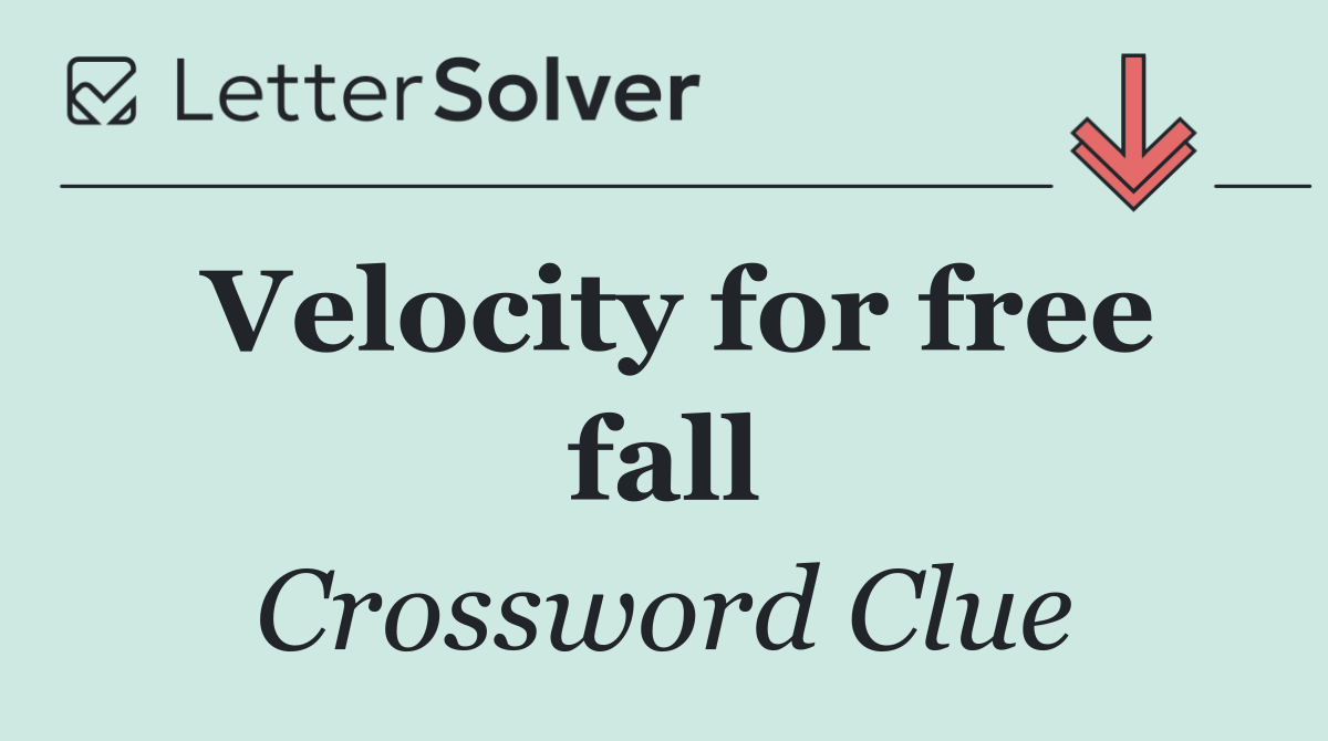 Velocity for free fall