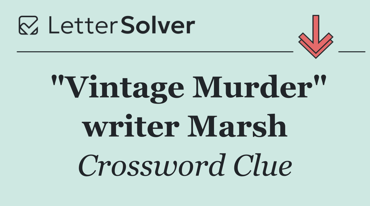 "Vintage Murder" writer Marsh