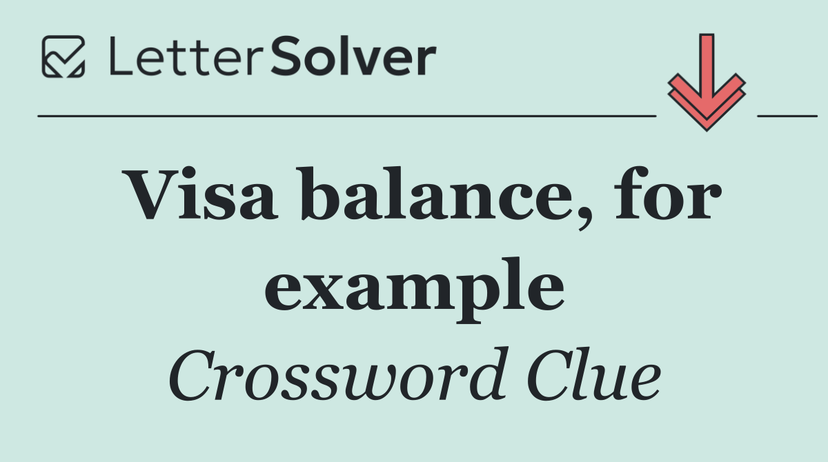 Visa balance, for example