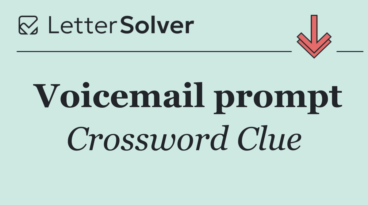 Voicemail prompt