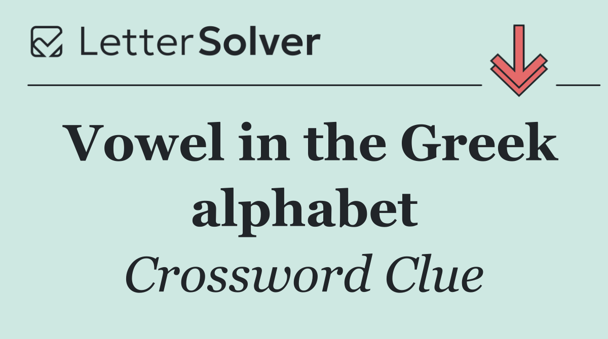 Vowel in the Greek alphabet