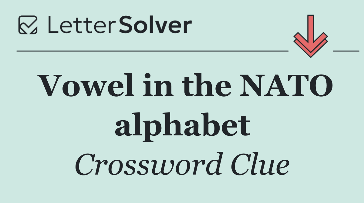 Vowel in the NATO alphabet