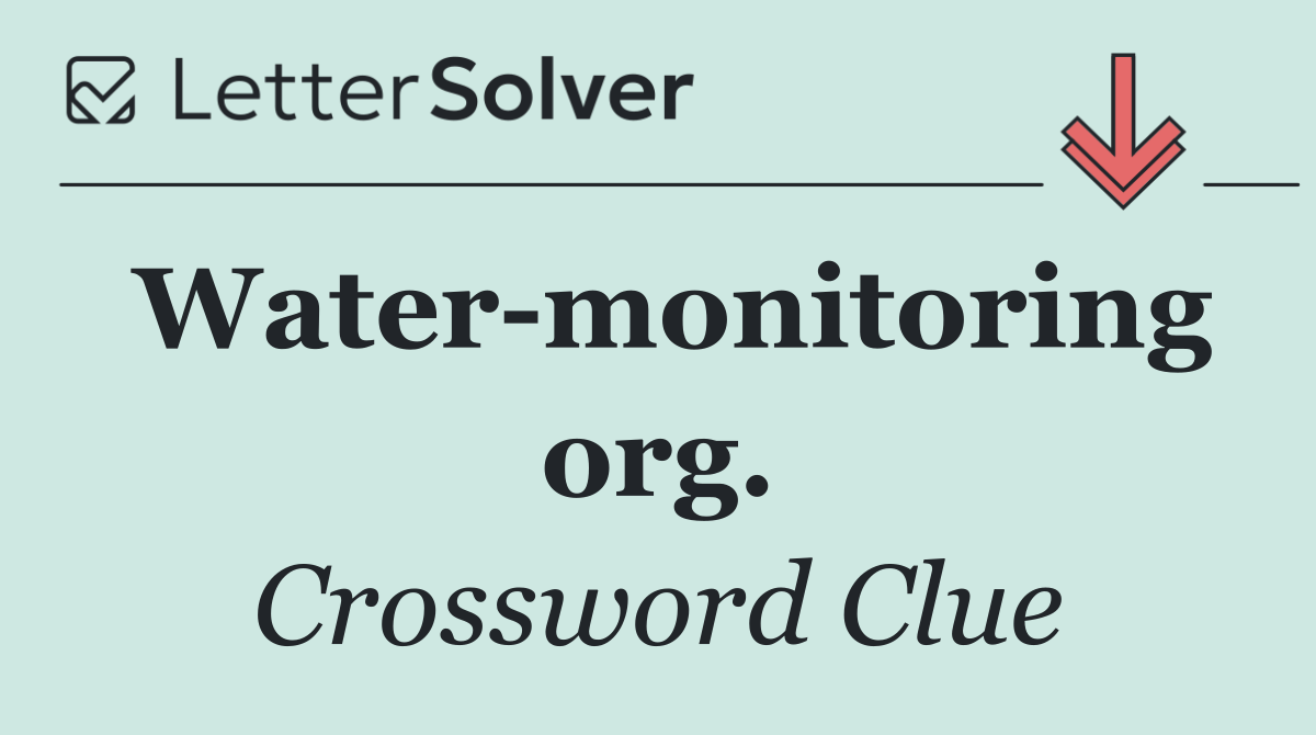Water monitoring org.