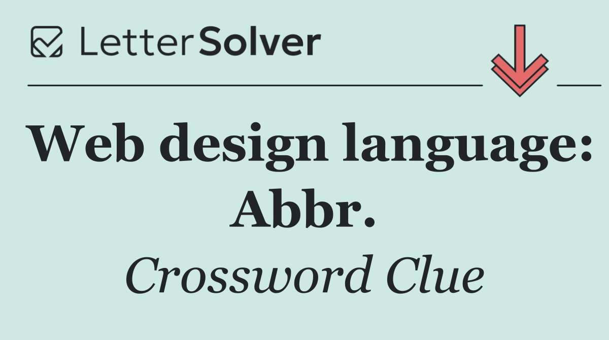 Web design language: Abbr.