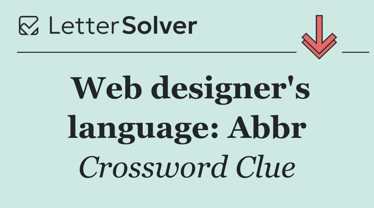 Web designer's language: Abbr