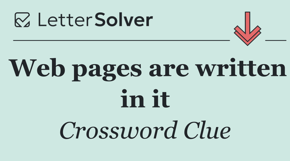 Web pages are written in it