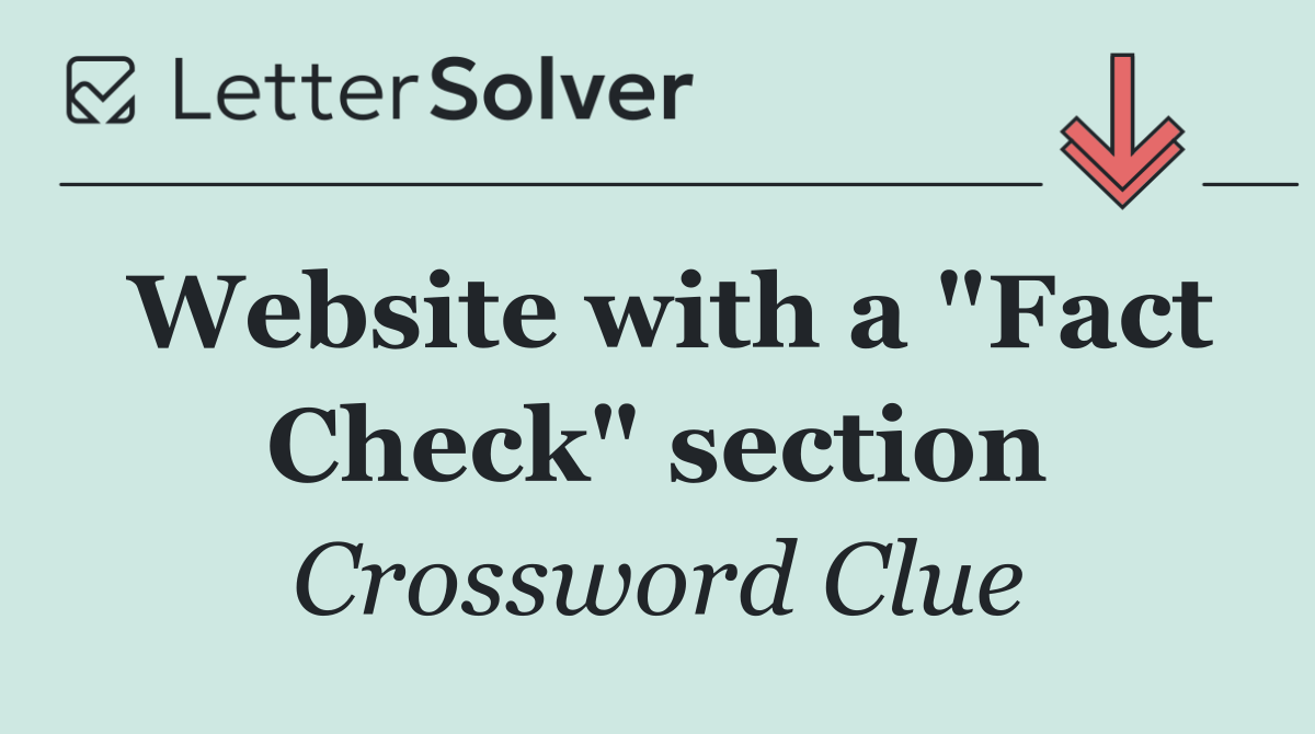 Website with a "Fact Check" section