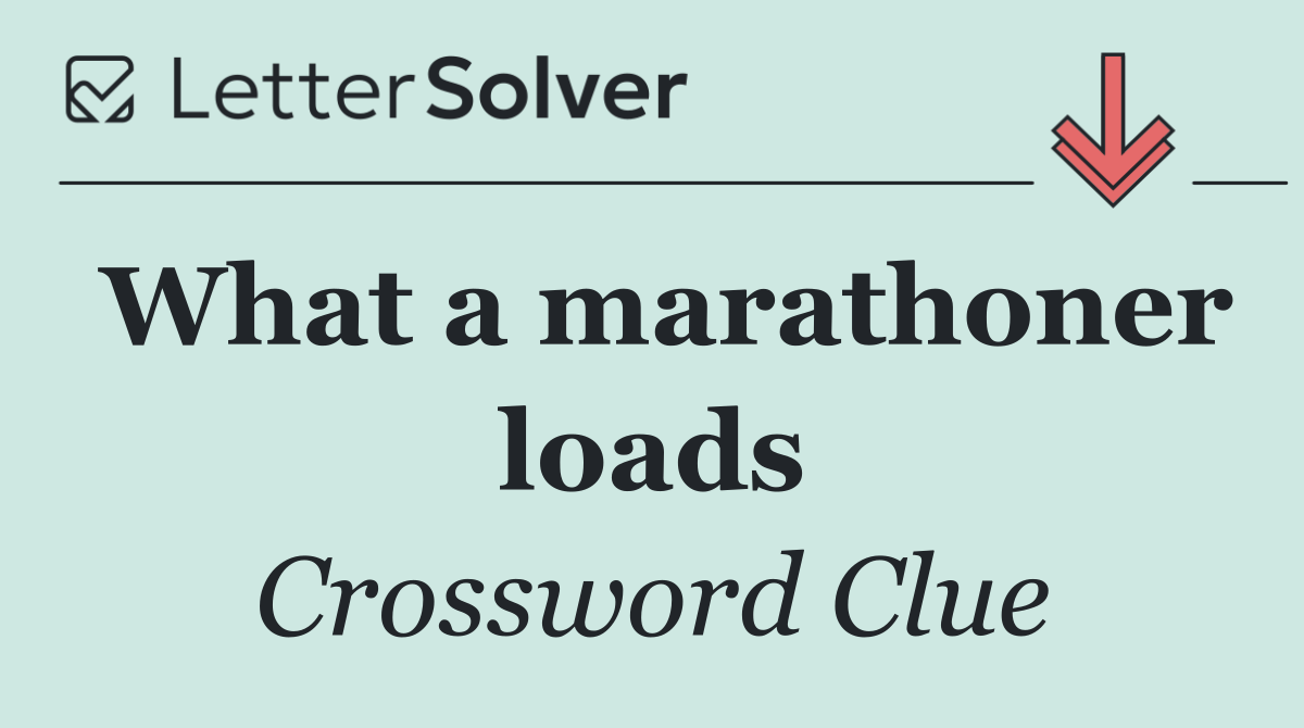 What a marathoner loads
