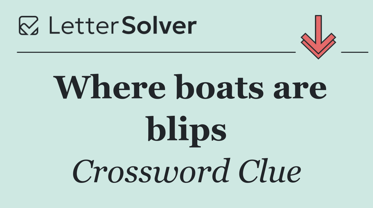Where boats are blips