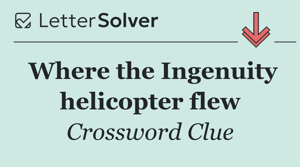 Where the Ingenuity helicopter flew