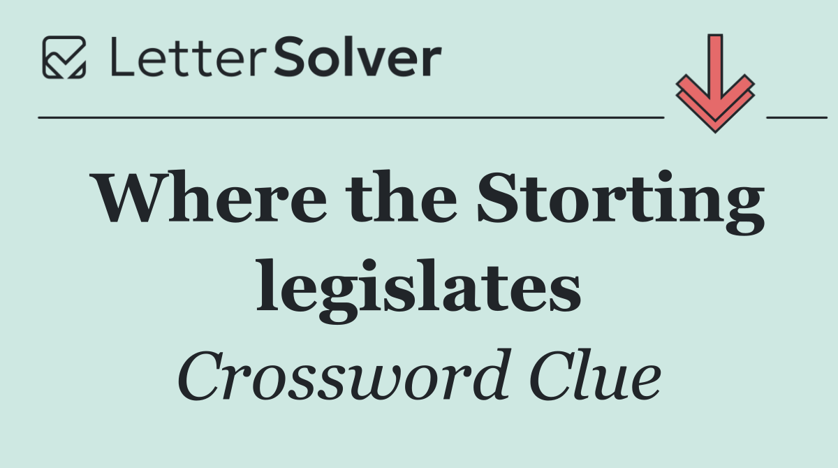 Where the Storting legislates