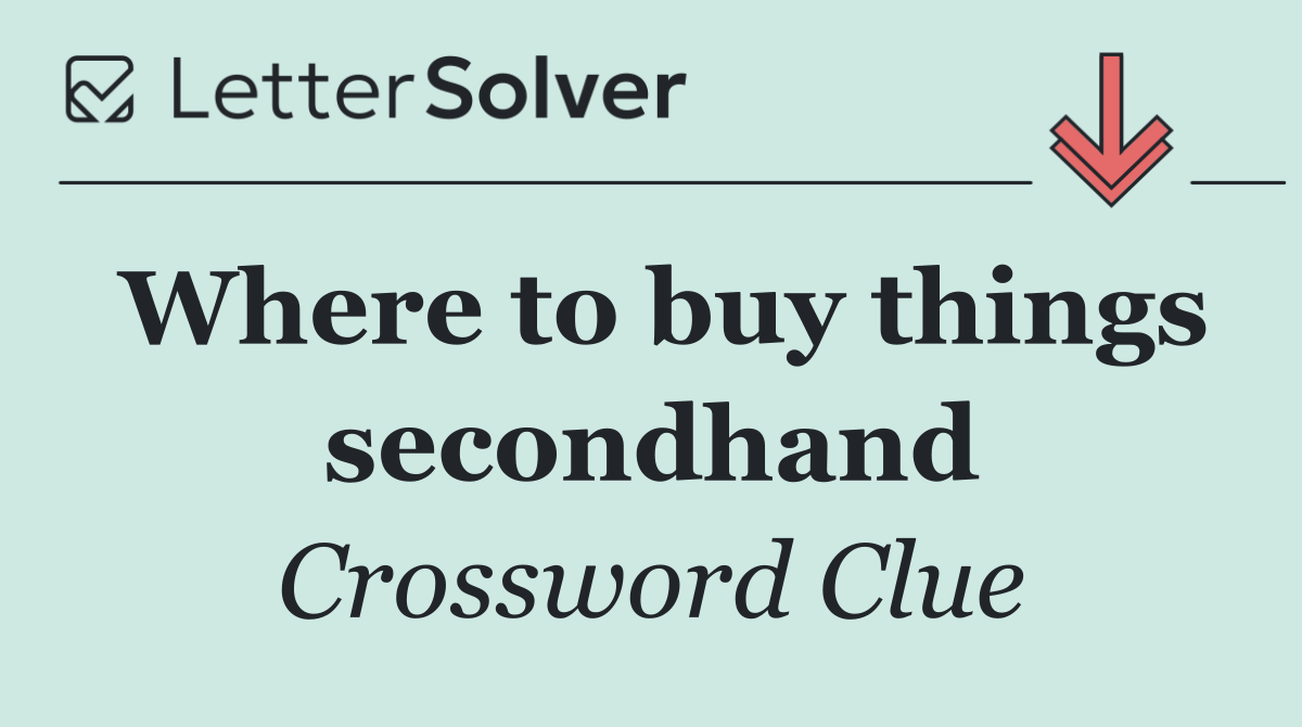 Where to buy things secondhand