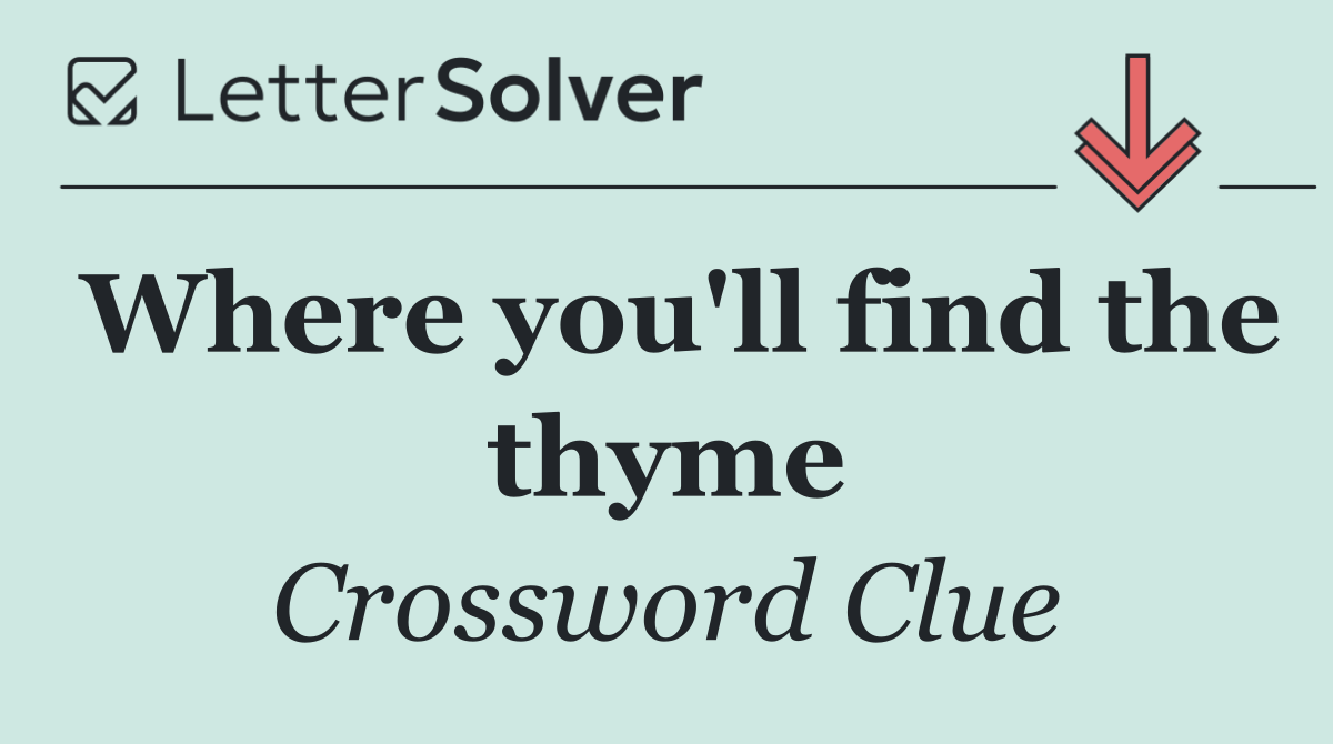 Where you'll find the thyme