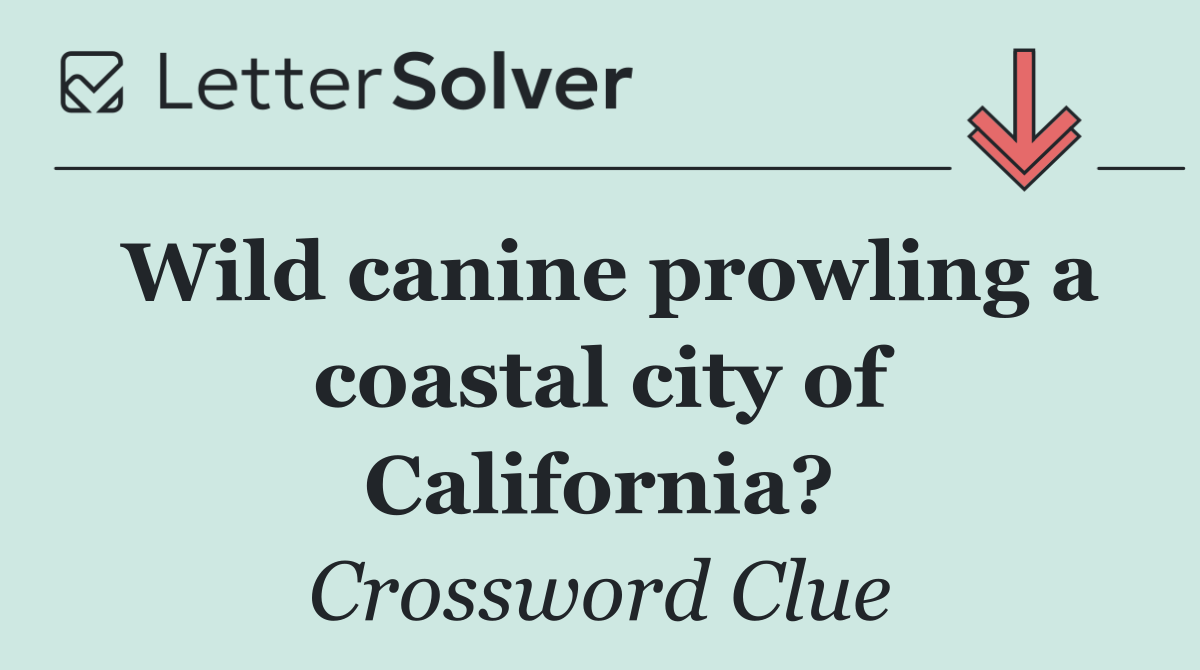 Wild canine prowling a coastal city of California?