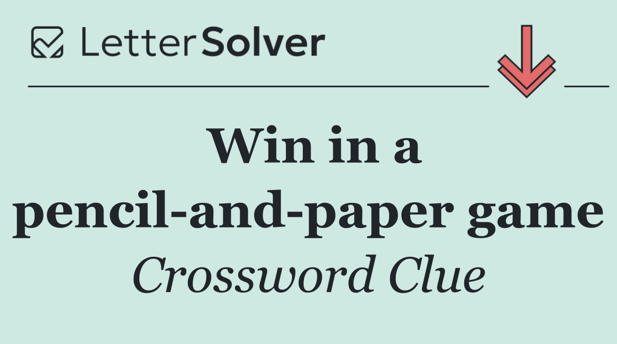 Win in a pencil and paper game