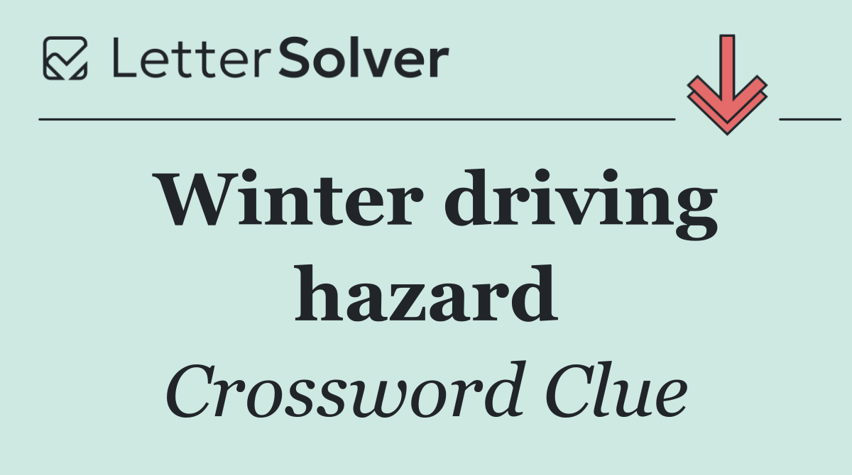 Winter driving hazard