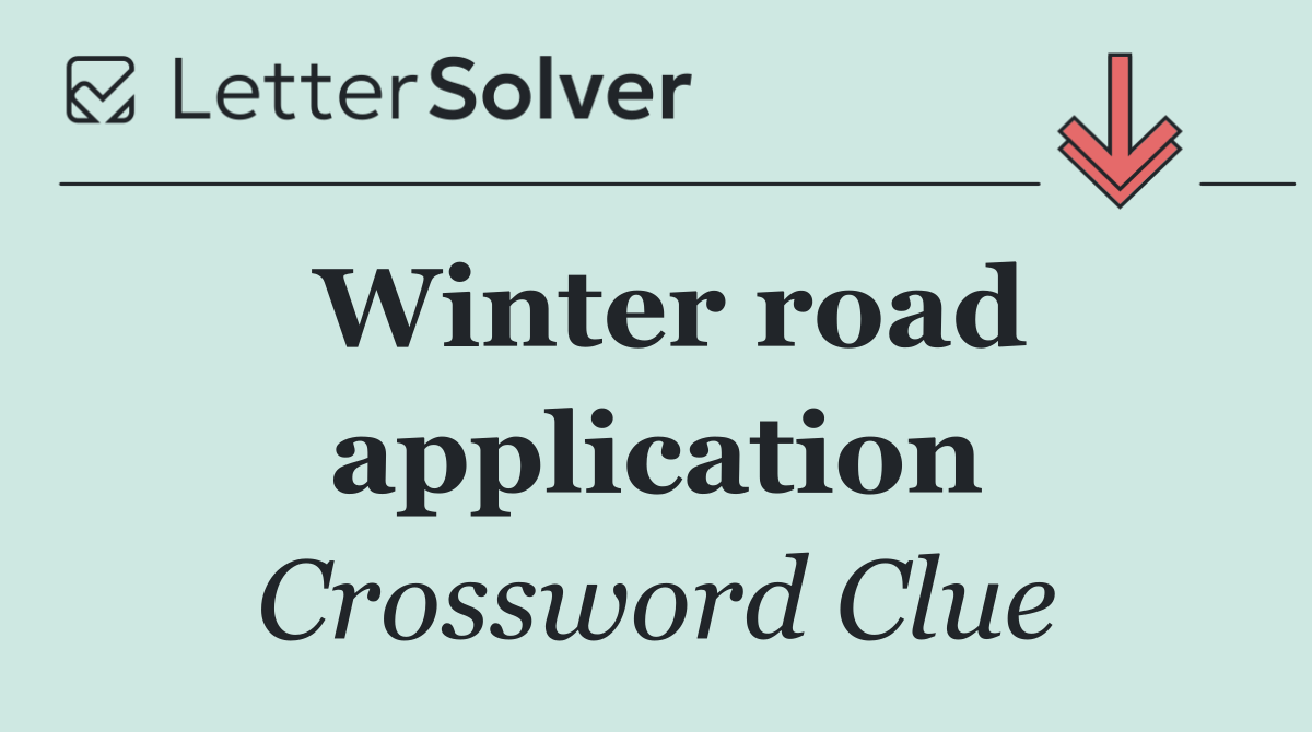 Winter road application