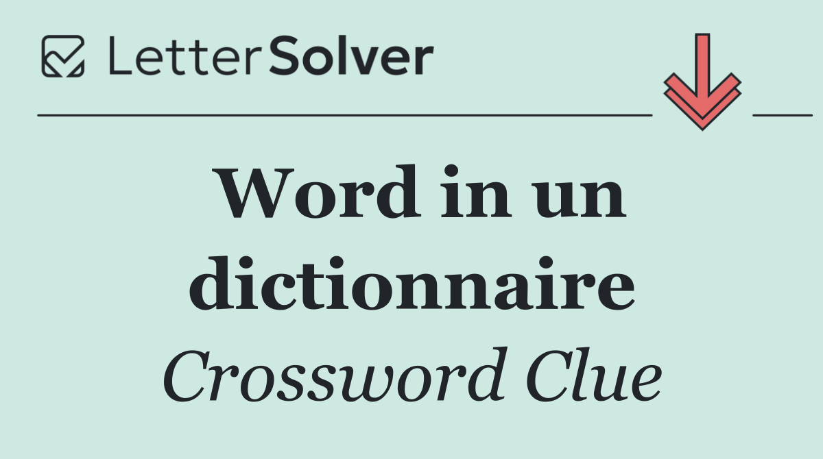 Word in un dictionnaire