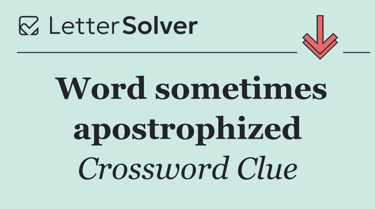 Word sometimes apostrophized