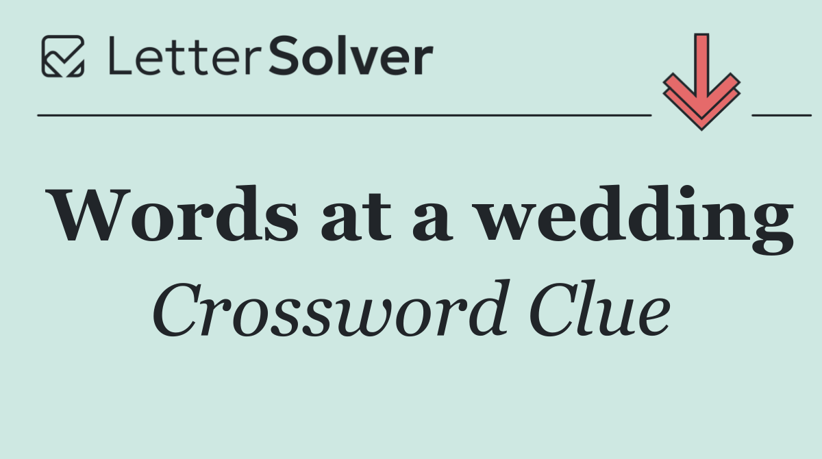 Words at a wedding