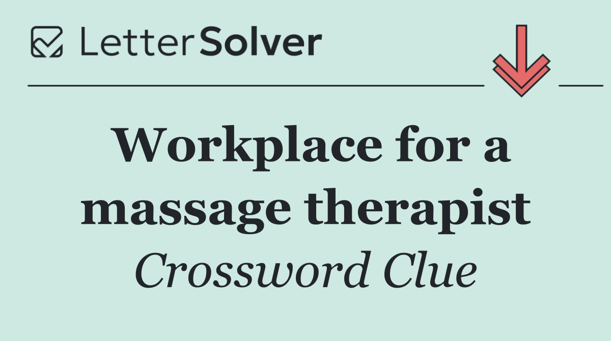 Workplace for a massage therapist