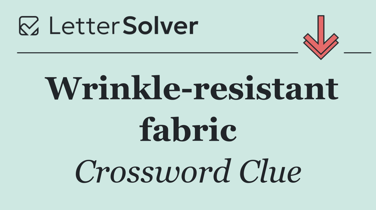 Wrinkle resistant fabric