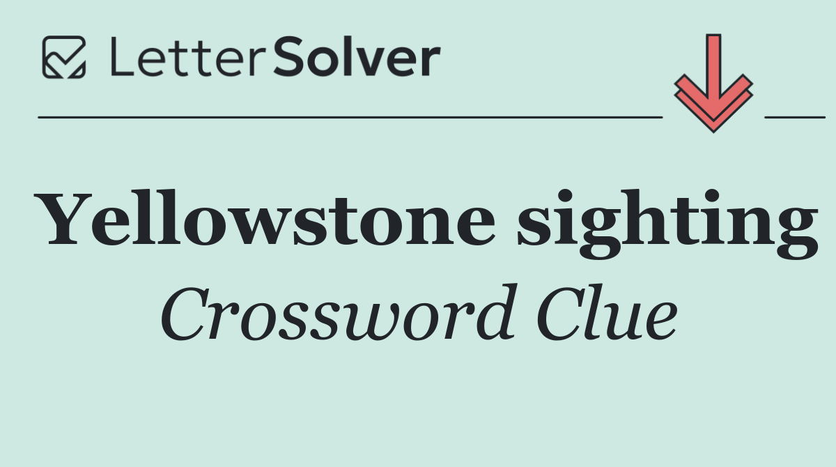 Yellowstone sighting