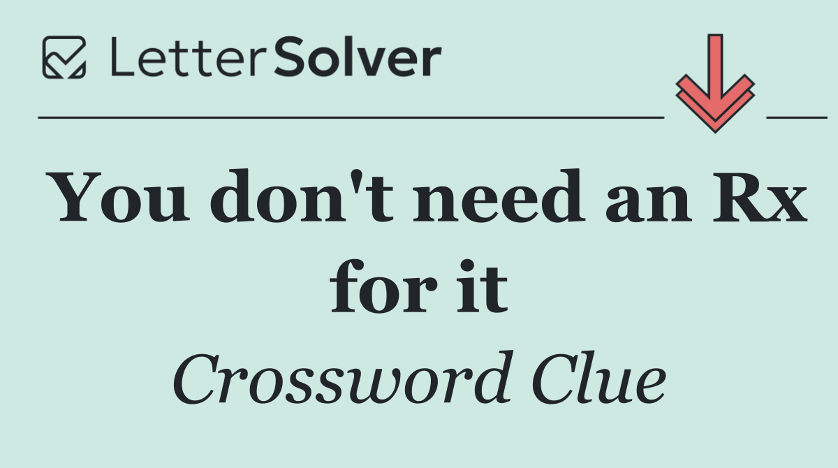 You don't need an Rx for it