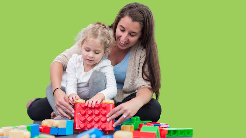 mother and child playing together