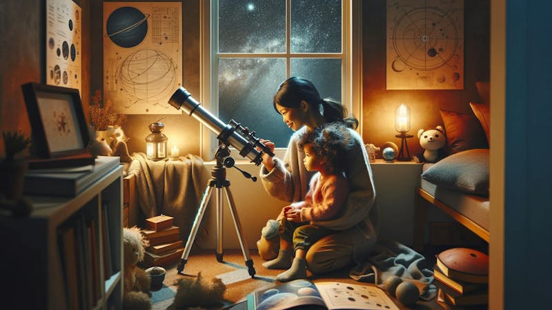 Mother and Child Sharing a Learning Moment